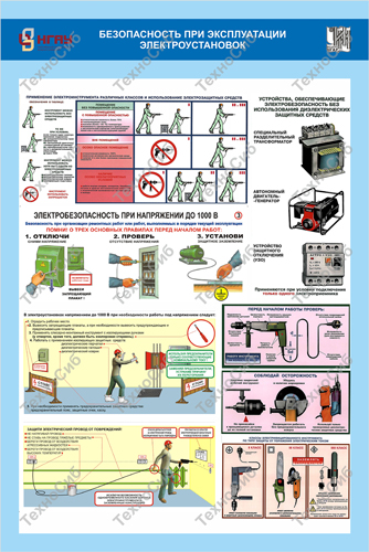 Стенд Безопасность при использовании электроустановок
